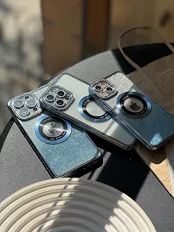 قاب شاین اکلیلی دور نگین مگسیف دار آبی