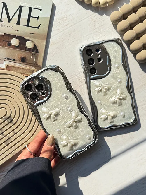 قاب Bow tie رزینی شاینی آیفون